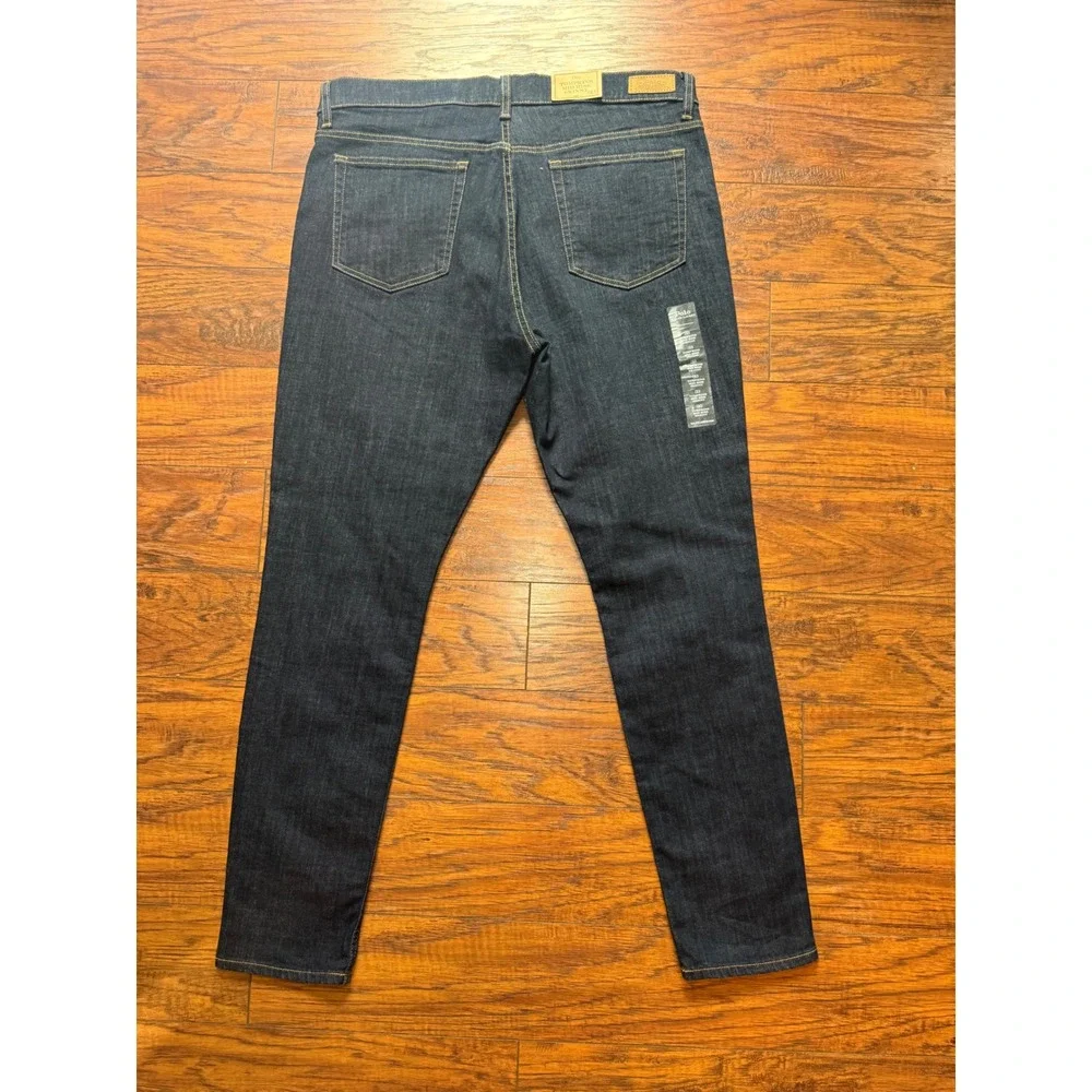 Polo Ralph Lauren Tompkins Mid Rise Skinny Jeans Mens 33 Dark Indigo Denim
